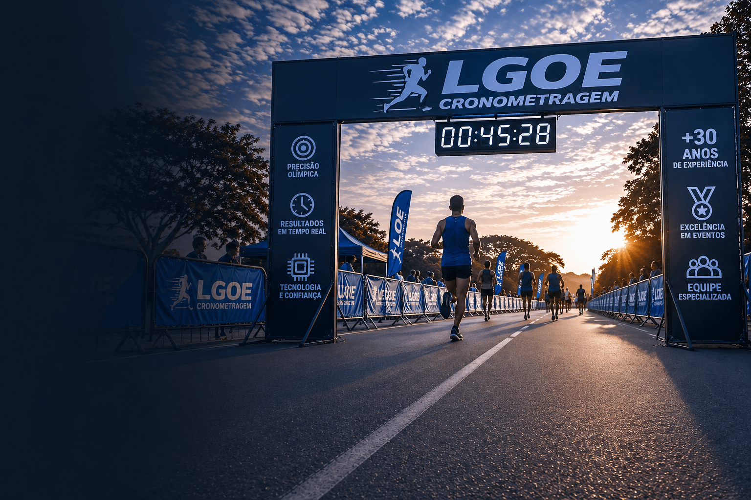 Atletas correndo em evento esportivo